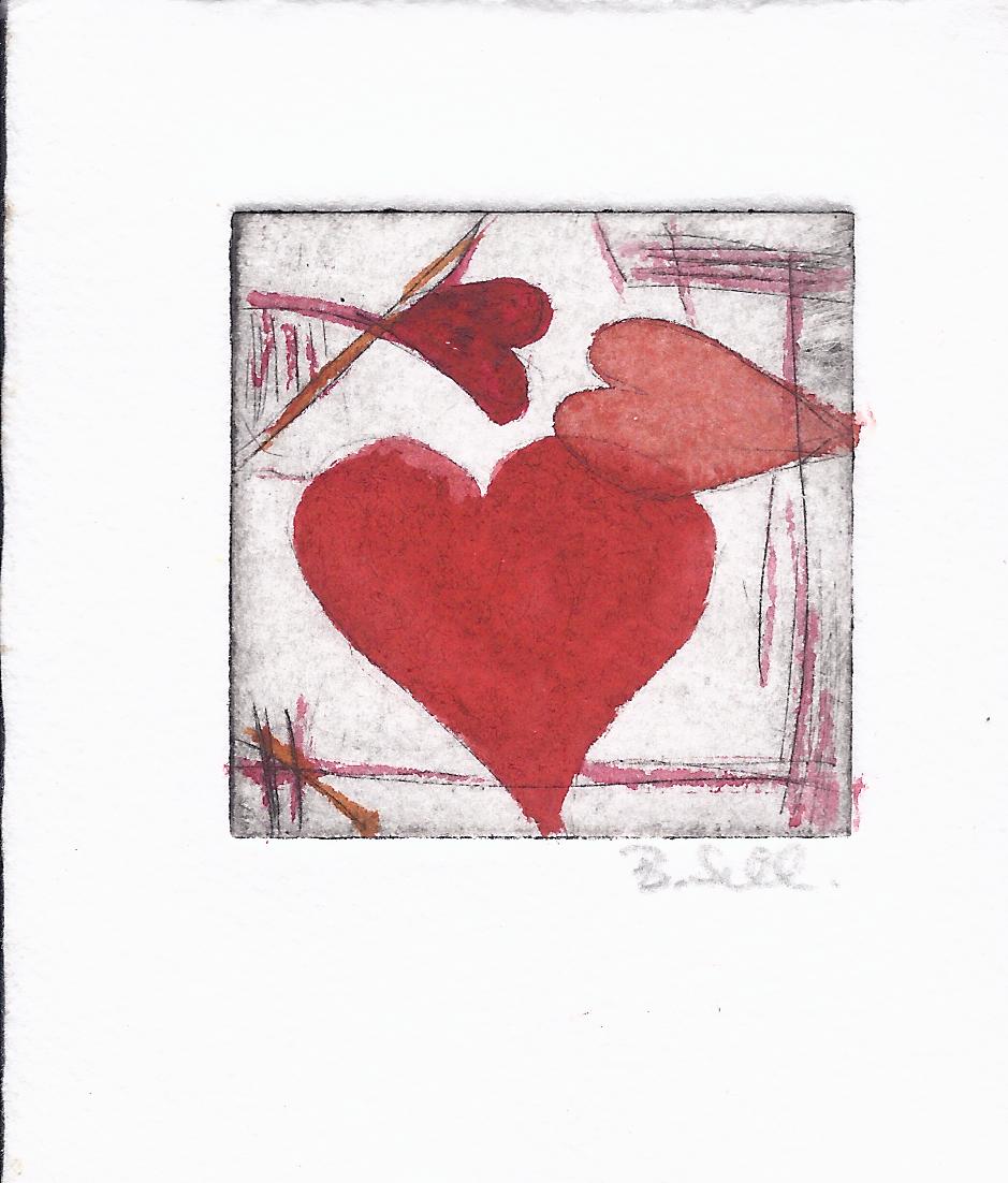 3 Herzen, Rot / Barbara Schlüter /